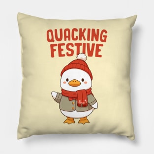 Quacking Festive Christmas Duck Pillow