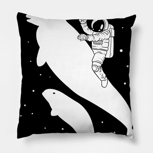 Beluga astronaut Pillow by albertocubatas