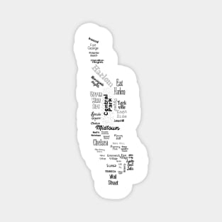 new york city/manhattan map - white Magnet