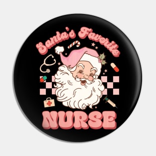 Santa's Favorite Nurse Christmas RN ER ICU Pin