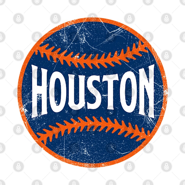 Houston Retro Baseball - White by KFig21