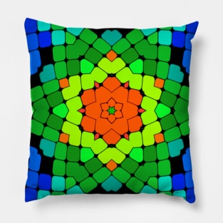 Geometric Kaleidoscope Flower Pillow