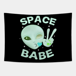 Space Babe - Green Tapestry