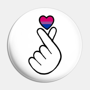 heart fingers - bisexual Pin