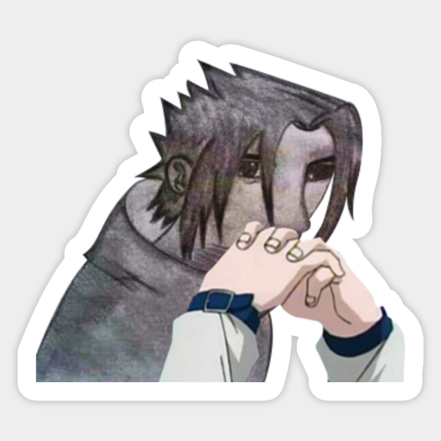 Bad Thinking Sasuke Drawing Meme Sticker TeePublic.