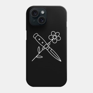 HomeSchoolTattoo knife and flower Phone Case