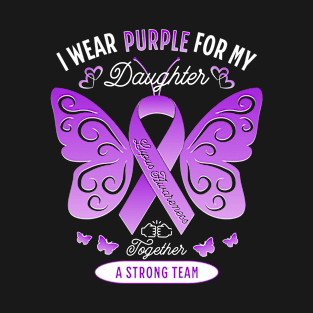 Lupus Daughter Purple Awareness Ribbon T-Shirt