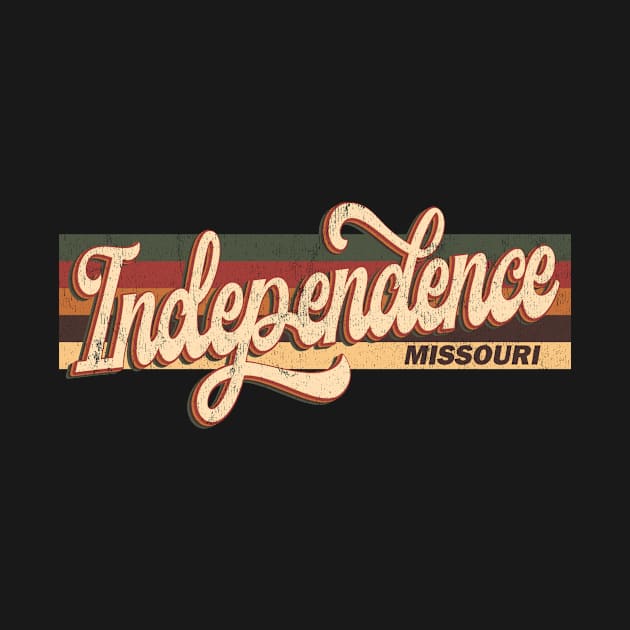 Independence Missouri Retro Vintage 70s 80s Design USA State Distressed by Happy as I travel