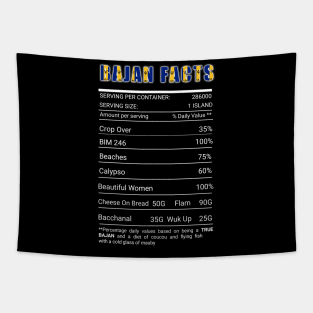 Bajan Nutrition Facts Funny Barbados Barbadian Pride Tapestry