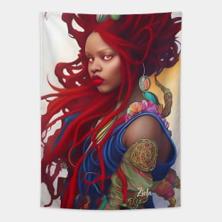 Stunning African Warrior Princess Black Girl Tapestry