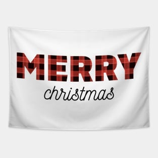 Buffalo Print Merry Christmas Design Tapestry