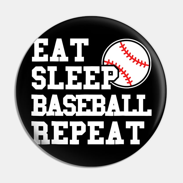 Eat Sleep Baseball Repeat Funny Baseball Player Pin by Vigo