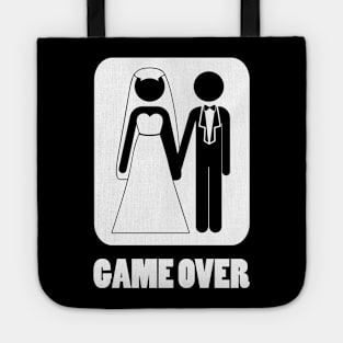 Video gamer shirt Game Over Wedding Groom Bachelor Tote