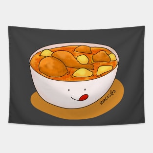 A bowl of chicken curry Tapestry