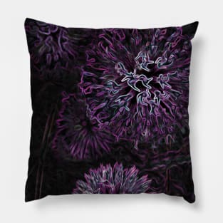 Abstract Purple Floral Design Pillow