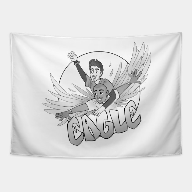 Scrubs Eagle (Monochrome) Tapestry by Phreephur