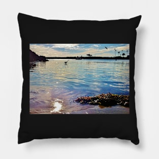 Great Heron and Pelican in the Harbor Pillow