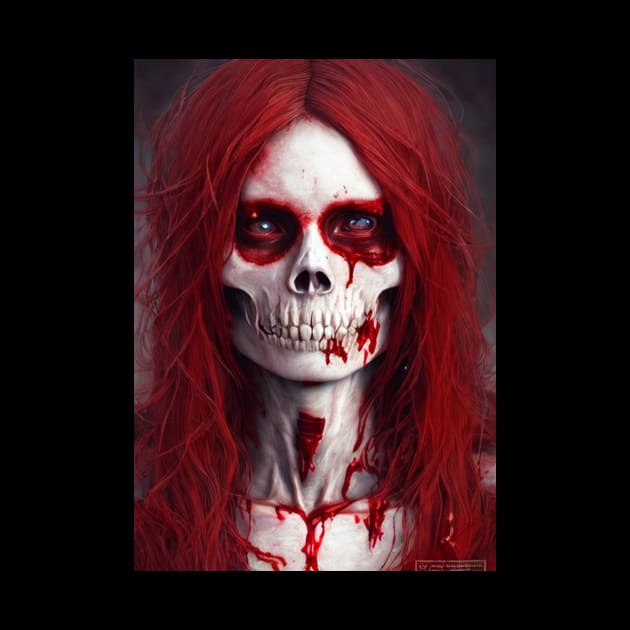 Woman Skeleton Red Hair Eyes by Skeleton Red Hair