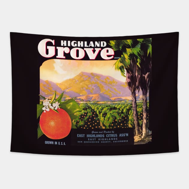 Highland Grove Brand Label Tapestry by WAITE-SMITH VINTAGE ART