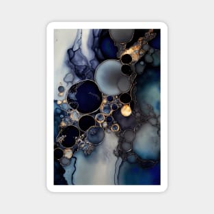 Magnified Blue  - Abstract Alcohol Ink Resin Art Magnet