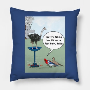 Bird bath dilemma Pillow