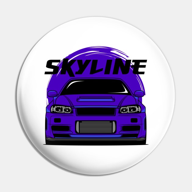 Midnight Purple Skyline R34 Pin by GoldenTuners