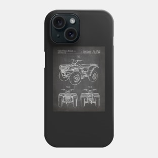 Atv Quad Bike Patent - Off-Roader Motorsports Fan Art - Black Chalkboard Phone Case