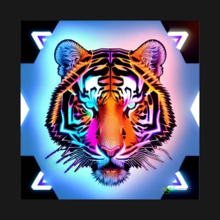 Trippy Psychedelic Neon Tigers 9 T-Shirt