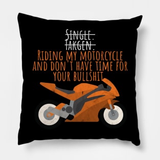 Motorcycle singe taken riding Pillow