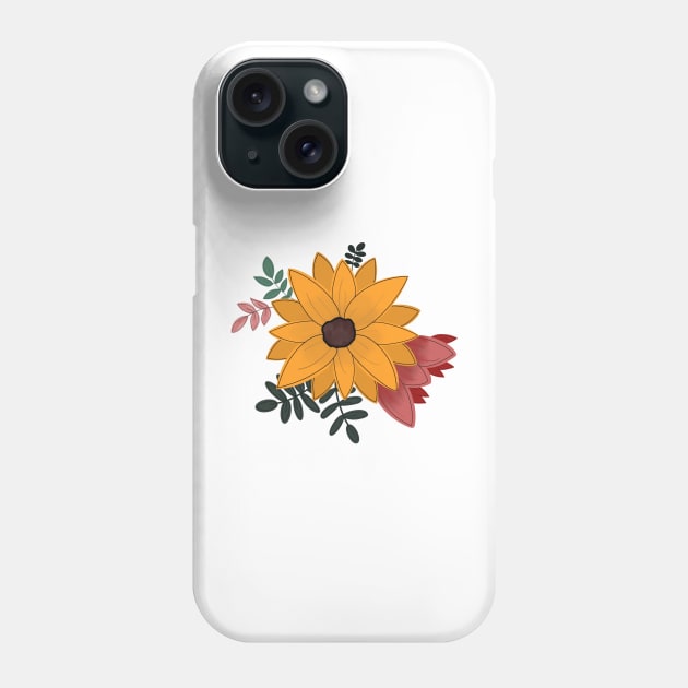 Cute Yellow Floral Drawing Phone Case by Slletterings