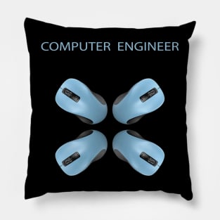 Computer engineer text and mouse image Pillow