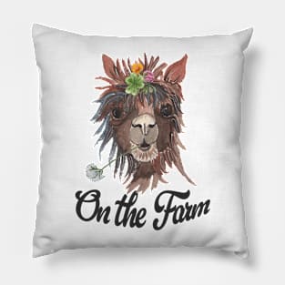 On the Farm Llama Pillow