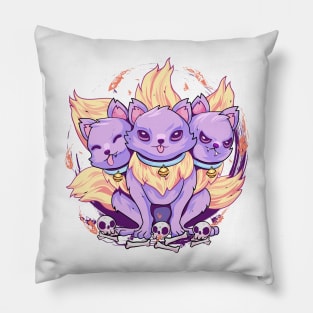 3 Head Dog Pastel Goth Pillow