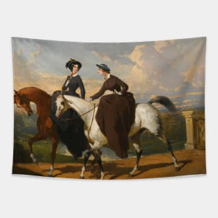 Deux Amazones Au Cheval by Alfred de Dreux Tapestry