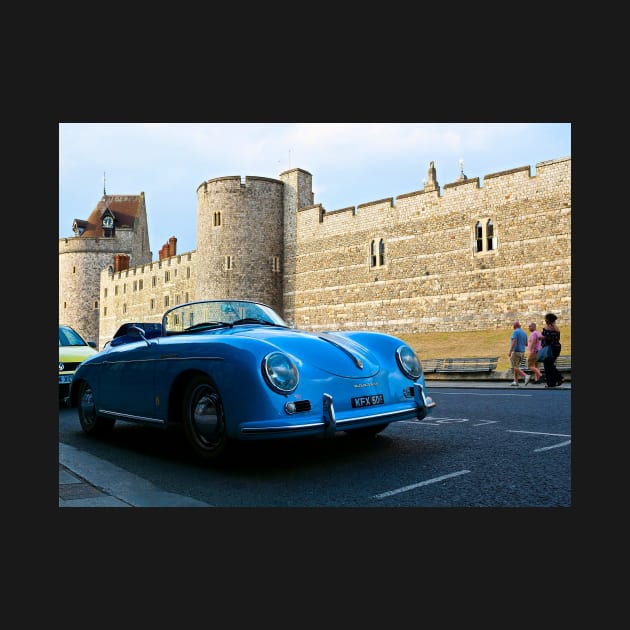 Beautiful blue vintage car near Windsor Castle by fantastic-designs