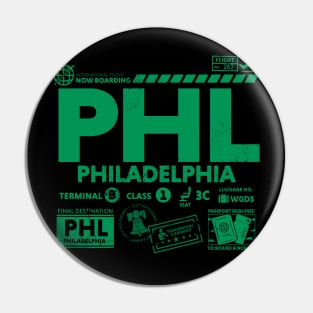Vintage Philadelphia PHL Airport Code Travel Day Retro Travel Tag Pin