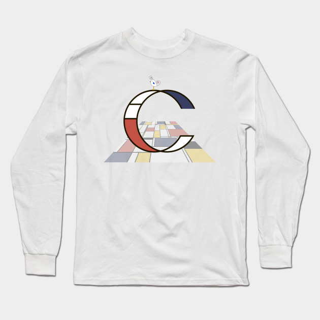 Abstract Art Monogram Artsy Letter C Monogram Long Sleeve
