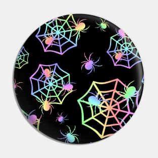 HAPPY Halloween Pastel Spider Web Pin