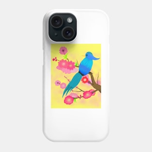 Peach Blossoms Paradise in Yellow Background Phone Case