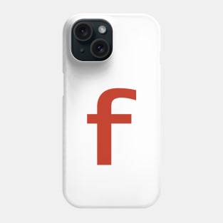 Letter f in Red Text Minimal Typography Phone Case