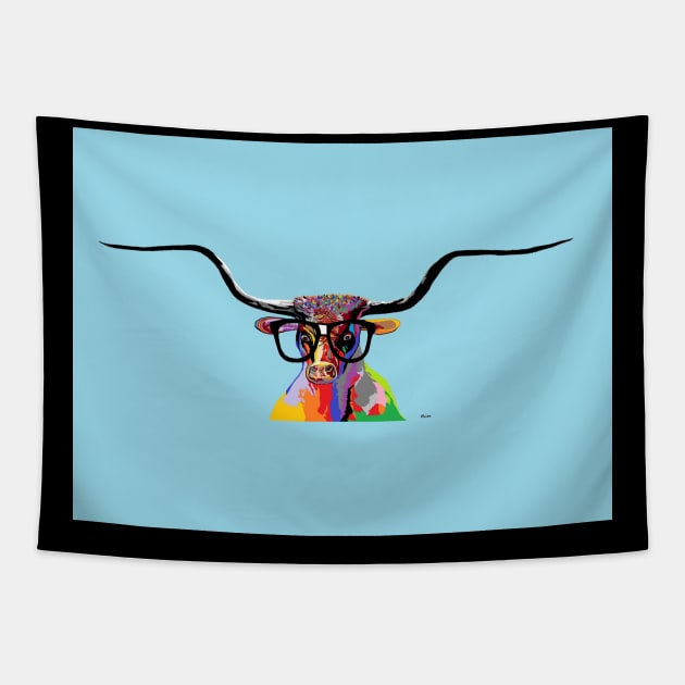 Hipster Longhorn Tapestry by EloiseART