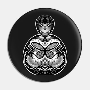 black and white mandala butterfly girl Pin