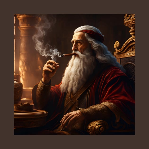 Leonardo da Vinci Smoking a cigar by Superfunky