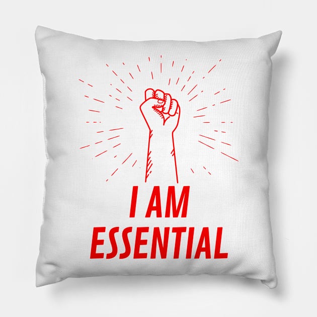 I AM ESSENTIAL Pillow by DOGwithBLANKET