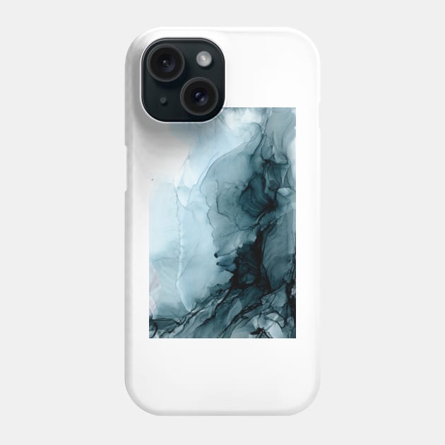 Blue Tides Abstract Ocean Flow Painting Phone Case by Elizabeth Karlson Art