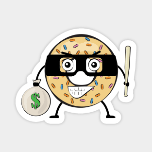 Donut Bandit - Funny Character Illustration Magnet