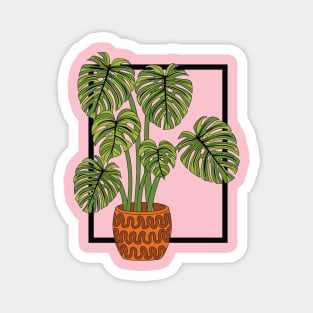 Simple modern monstera plant Magnet