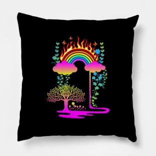 Rainbow Fire Pillow