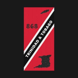 Trinidad and Tobago Flag Design with Phone Area Code and Map T-Shirt