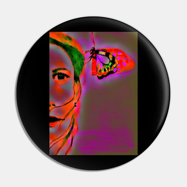 Butterfly Girl Pin by teenamarie23art